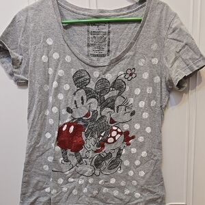 Disney Gray Mickey and Minnie T-Shirt